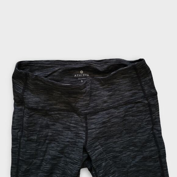 Athleta Power Up Capri Leggings Mid Rise Black Grey Active Women Sz S - Picture 4 of 5